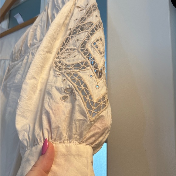 100% cotton puff sleeve blouse - Picture 2 of 4